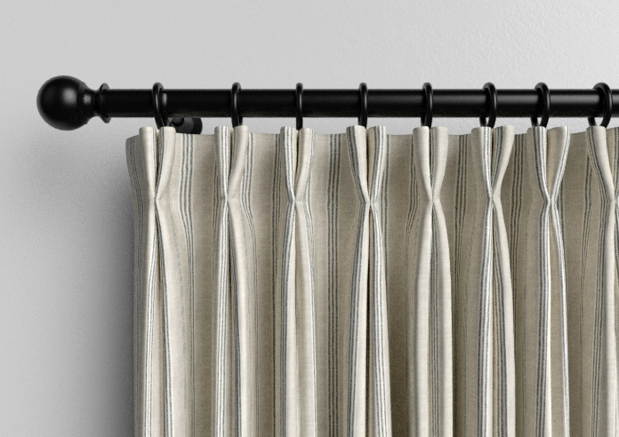 Emily Bond George Stripe Print, Charcoal - Made to Measure Curtains - Image 10